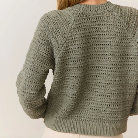 Marine Layer Montecito Crewneck Sweater, Small, Moss Green - Picture 4 of 6